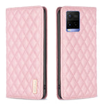 Custodia per telefono a conchiglia in pelle magnetica Diamond Lattice, For vivo Y20, For vivo Y21s / Y21 / Y33s, For vivo Y35 4G / Y22s, For vivo Y51 2020 / Y51a / Y51s