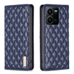 Custodia per telefono a conchiglia in pelle magnetica Diamond Lattice, For vivo Y20, For vivo Y21s / Y21 / Y33s, For vivo Y35 4G / Y22s, For vivo Y51 2020 / Y51a / Y51s
