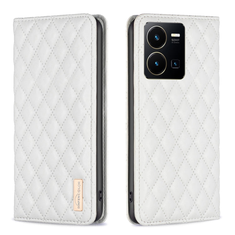 Custodia per telefono a conchiglia in pelle magnetica Diamond Lattice, For vivo Y20, For vivo Y21s / Y21 / Y33s, For vivo Y35 4G / Y22s, For vivo Y51 2020 / Y51a / Y51s
