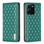 Custodia per telefono a conchiglia in pelle magnetica Diamond Lattice, For vivo Y20, For vivo Y21s / Y21 / Y33s, For vivo Y35 4G / Y22s, For vivo Y51 2020 / Y51a / Y51s