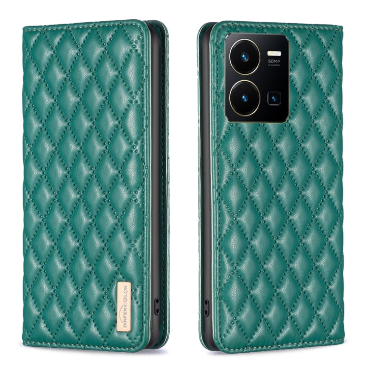 Custodia per telefono a conchiglia in pelle magnetica Diamond Lattice, For vivo Y20, For vivo Y21s / Y21 / Y33s, For vivo Y35 4G / Y22s, For vivo Y51 2020 / Y51a / Y51s