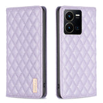 Custodia per telefono a conchiglia in pelle magnetica Diamond Lattice, For vivo Y20, For vivo Y21s / Y21 / Y33s, For vivo Y35 4G / Y22s, For vivo Y51 2020 / Y51a / Y51s