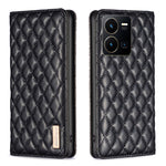 Custodia per telefono a conchiglia in pelle magnetica Diamond Lattice, For vivo Y20, For vivo Y21s / Y21 / Y33s, For vivo Y35 4G / Y22s, For vivo Y51 2020 / Y51a / Y51s