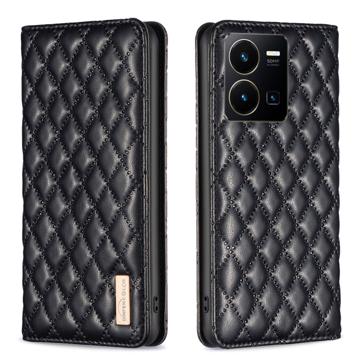 Custodia per telefono a conchiglia in pelle magnetica Diamond Lattice, For vivo Y20, For vivo Y21s / Y21 / Y33s, For vivo Y35 4G / Y22s, For vivo Y51 2020 / Y51a / Y51s