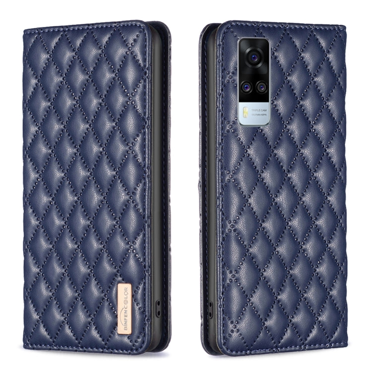 Custodia per telefono a conchiglia in pelle magnetica Diamond Lattice, For vivo Y20, For vivo Y21s / Y21 / Y33s, For vivo Y35 4G / Y22s, For vivo Y51 2020 / Y51a / Y51s
