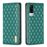 Custodia per telefono a conchiglia in pelle magnetica Diamond Lattice, For vivo Y20, For vivo Y21s / Y21 / Y33s, For vivo Y35 4G / Y22s, For vivo Y51 2020 / Y51a / Y51s