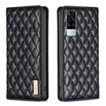 Custodia per telefono a conchiglia in pelle magnetica Diamond Lattice, For vivo Y20, For vivo Y21s / Y21 / Y33s, For vivo Y35 4G / Y22s, For vivo Y51 2020 / Y51a / Y51s