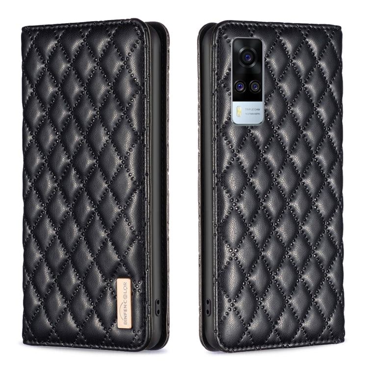 Custodia per telefono a conchiglia in pelle magnetica Diamond Lattice, For vivo Y20, For vivo Y21s / Y21 / Y33s, For vivo Y35 4G / Y22s, For vivo Y51 2020 / Y51a / Y51s