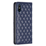 Custodia per telefono a conchiglia in pelle magnetica Diamond Lattice, For Xiaomi Redmi 9A, For Xiaomi Redmi 9C / 10A / Poco C31, For Xiaomi Redmi 9, For Xiaomi Redmi 10 5G / Note 11E