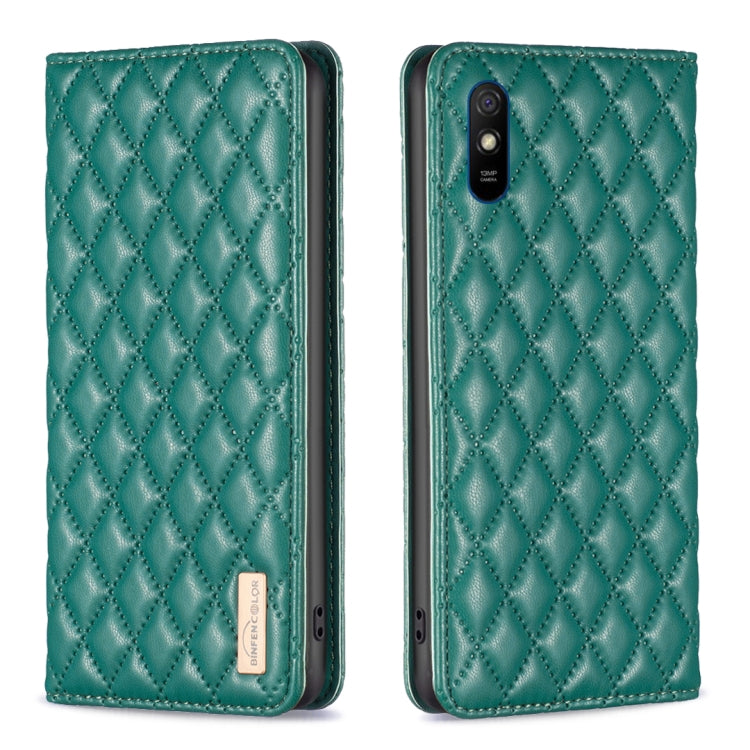 Custodia per telefono a conchiglia in pelle magnetica Diamond Lattice, For Xiaomi Redmi 9A, For Xiaomi Redmi 9C / 10A / Poco C31, For Xiaomi Redmi 9, For Xiaomi Redmi 10 5G / Note 11E