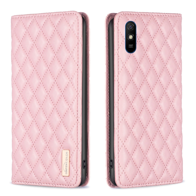 Custodia per telefono a conchiglia in pelle magnetica Diamond Lattice, For Xiaomi Redmi 9A, For Xiaomi Redmi 9C / 10A / Poco C31, For Xiaomi Redmi 9, For Xiaomi Redmi 10 5G / Note 11E