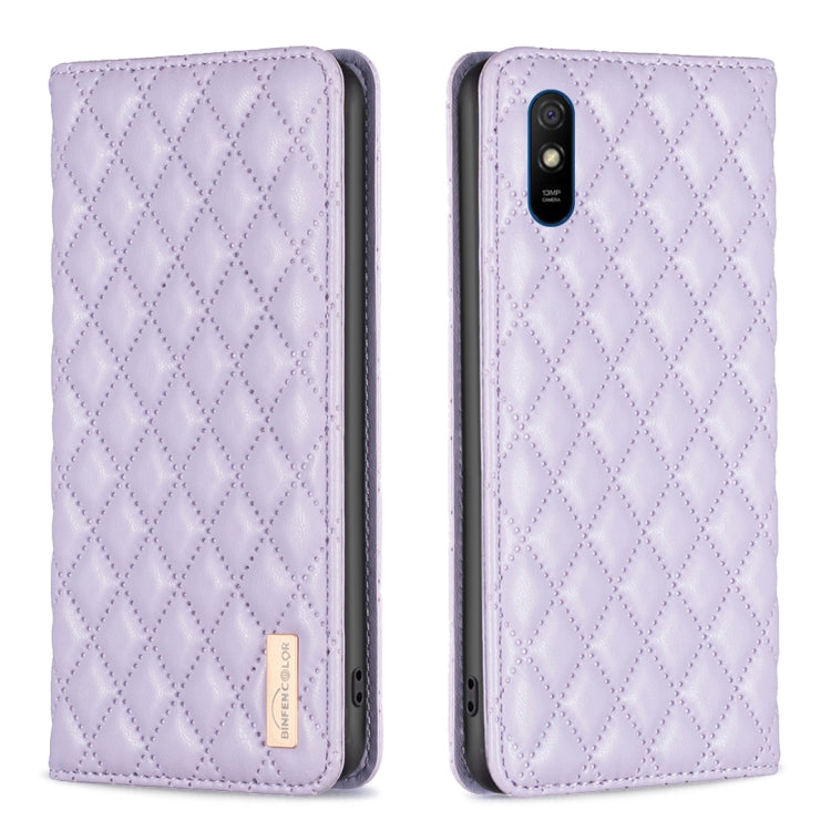 Custodia per telefono a conchiglia in pelle magnetica Diamond Lattice, For Xiaomi Redmi 9A, For Xiaomi Redmi 9C / 10A / Poco C31, For Xiaomi Redmi 9, For Xiaomi Redmi 10 5G / Note 11E