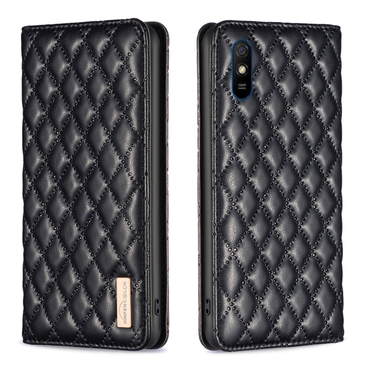 Custodia per telefono a conchiglia in pelle magnetica Diamond Lattice, For Xiaomi Redmi 9A, For Xiaomi Redmi 9C / 10A / Poco C31, For Xiaomi Redmi 9, For Xiaomi Redmi 10 5G / Note 11E