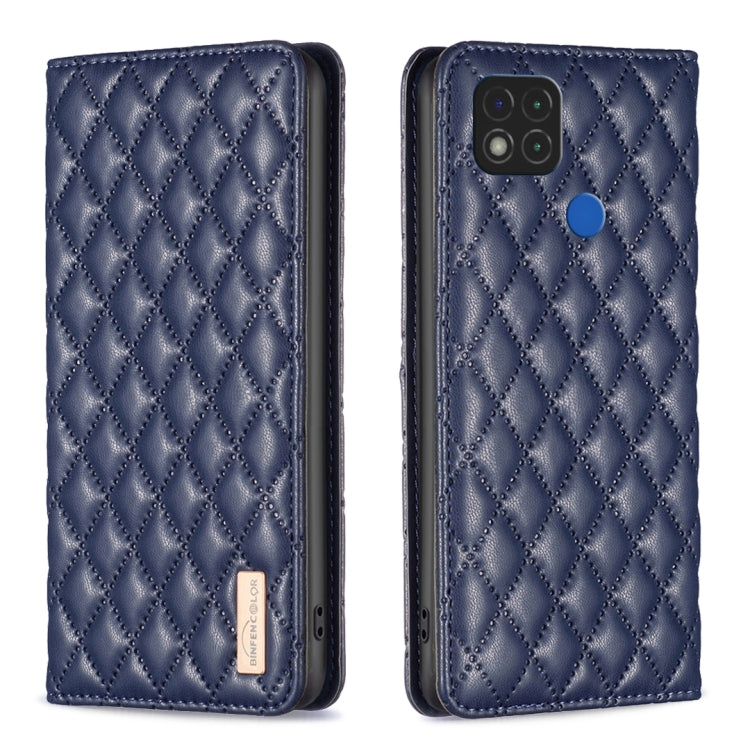 Custodia per telefono a conchiglia in pelle magnetica Diamond Lattice, For Xiaomi Redmi 9A, For Xiaomi Redmi 9C / 10A / Poco C31, For Xiaomi Redmi 9, For Xiaomi Redmi 10 5G / Note 11E