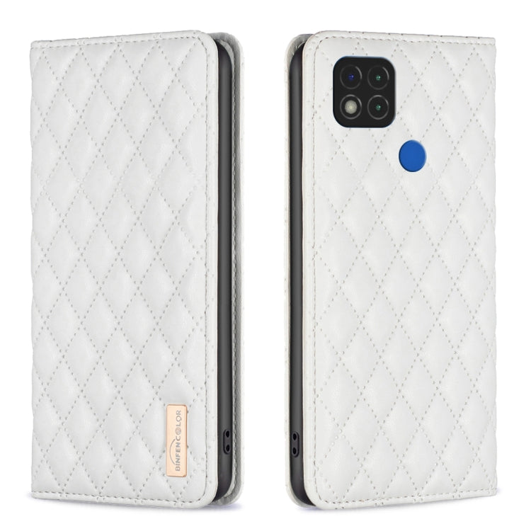 Custodia per telefono a conchiglia in pelle magnetica Diamond Lattice, For Xiaomi Redmi 9A, For Xiaomi Redmi 9C / 10A / Poco C31, For Xiaomi Redmi 9, For Xiaomi Redmi 10 5G / Note 11E