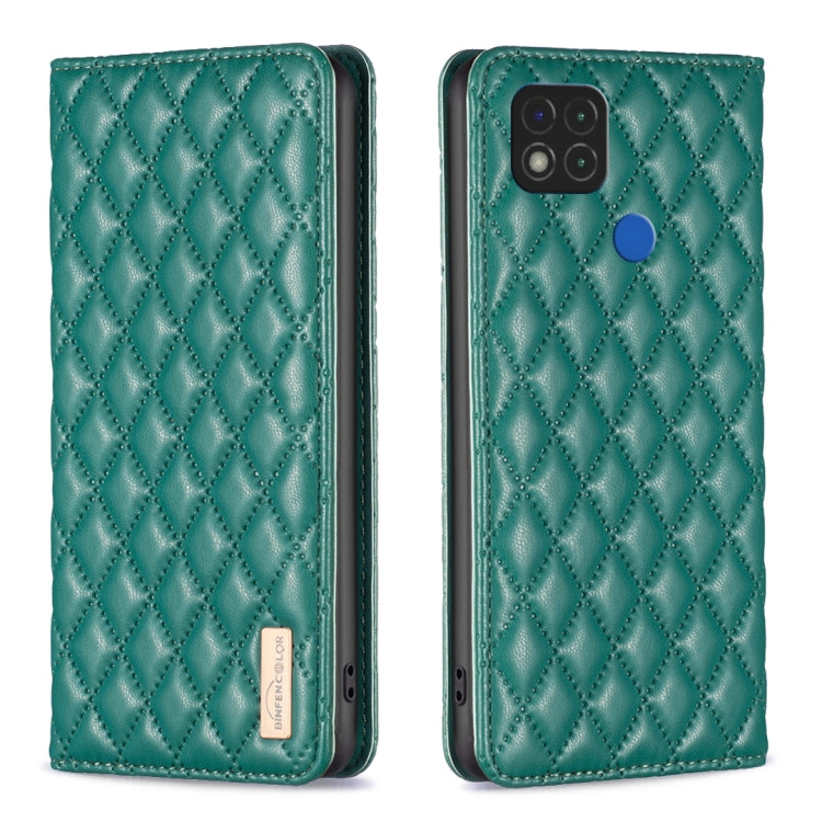 Custodia per telefono a conchiglia in pelle magnetica Diamond Lattice, For Xiaomi Redmi 9A, For Xiaomi Redmi 9C / 10A / Poco C31, For Xiaomi Redmi 9, For Xiaomi Redmi 10 5G / Note 11E