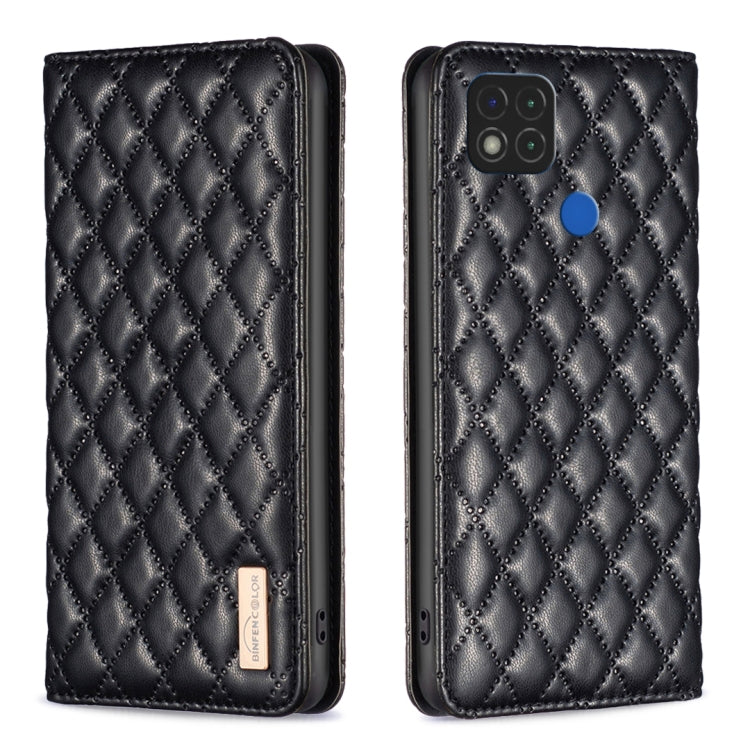 Custodia per telefono a conchiglia in pelle magnetica Diamond Lattice, For Xiaomi Redmi 9A, For Xiaomi Redmi 9C / 10A / Poco C31, For Xiaomi Redmi 9, For Xiaomi Redmi 10 5G / Note 11E