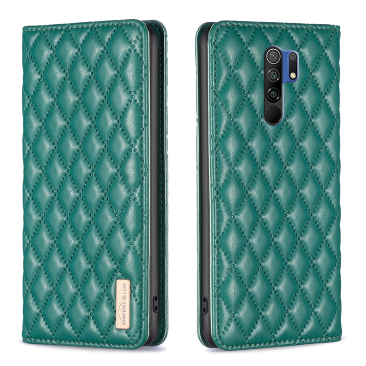 Custodia per telefono a conchiglia in pelle magnetica Diamond Lattice, For Xiaomi Redmi 9A, For Xiaomi Redmi 9C / 10A / Poco C31, For Xiaomi Redmi 9, For Xiaomi Redmi 10 5G / Note 11E
