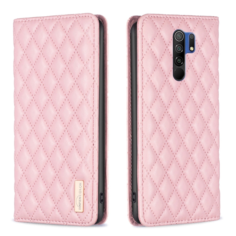 Custodia per telefono a conchiglia in pelle magnetica Diamond Lattice, For Xiaomi Redmi 9A, For Xiaomi Redmi 9C / 10A / Poco C31, For Xiaomi Redmi 9, For Xiaomi Redmi 10 5G / Note 11E