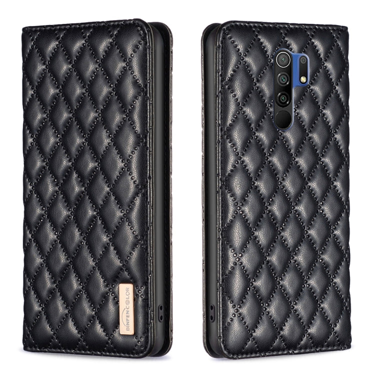 Custodia per telefono a conchiglia in pelle magnetica Diamond Lattice, For Xiaomi Redmi 9A, For Xiaomi Redmi 9C / 10A / Poco C31, For Xiaomi Redmi 9, For Xiaomi Redmi 10 5G / Note 11E