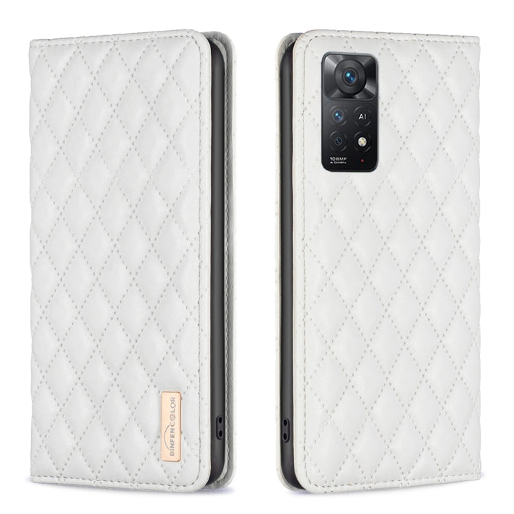 Custodia per telefono a conchiglia in pelle magnetica Diamond Lattice, For Xiaomi Redmi Note 11 / 11S, For Xiaomi Redmi Note 11 Pro 5G, For Xiaomi Redmi Note 9 Pro Max, For Xiaomi Redmi Note 10 4G / 10S