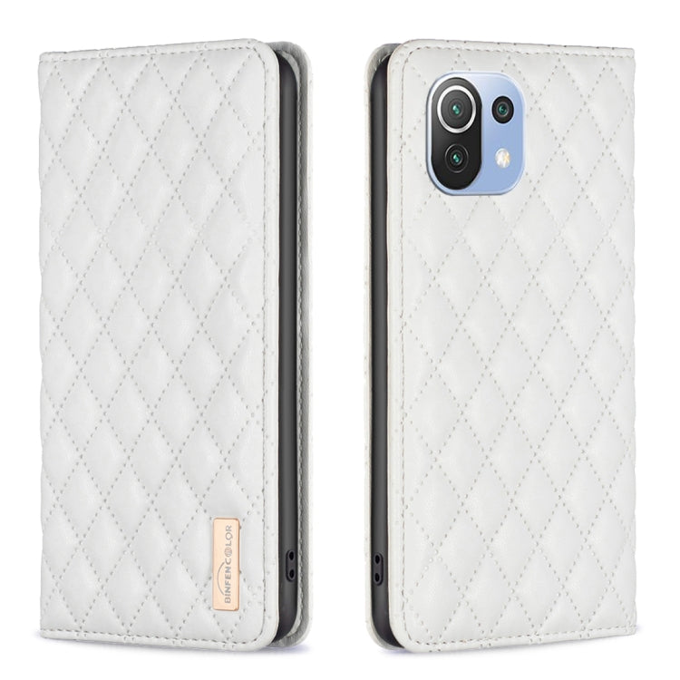 Custodia per telefono a conchiglia in pelle magnetica Diamond Lattice, For Xiaomi Redmi Note 10 Pro / 10 Pro Max, For Xiaomi Mi 11 Lite, For Xiaomi Mi 11i / Poco F3 / Redmi K40, For Xiaomi 11T / 11T Pro