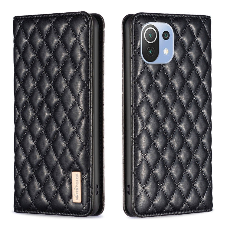 Custodia per telefono a conchiglia in pelle magnetica Diamond Lattice, For Xiaomi Redmi Note 10 Pro / 10 Pro Max, For Xiaomi Mi 11 Lite, For Xiaomi Mi 11i / Poco F3 / Redmi K40, For Xiaomi 11T / 11T Pro