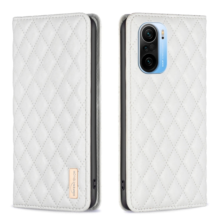 Custodia per telefono a conchiglia in pelle magnetica Diamond Lattice, For Xiaomi Redmi Note 10 Pro / 10 Pro Max, For Xiaomi Mi 11 Lite, For Xiaomi Mi 11i / Poco F3 / Redmi K40, For Xiaomi 11T / 11T Pro