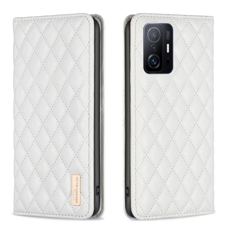 Custodia per telefono a conchiglia in pelle magnetica Diamond Lattice, For Xiaomi Redmi Note 10 Pro / 10 Pro Max, For Xiaomi Mi 11 Lite, For Xiaomi Mi 11i / Poco F3 / Redmi K40, For Xiaomi 11T / 11T Pro