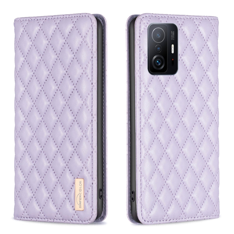 Custodia per telefono a conchiglia in pelle magnetica Diamond Lattice, For Xiaomi Redmi Note 10 Pro / 10 Pro Max, For Xiaomi Mi 11 Lite, For Xiaomi Mi 11i / Poco F3 / Redmi K40, For Xiaomi 11T / 11T Pro