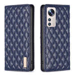 Custodia per telefono a conchiglia in pelle magnetica Diamond Lattice, For Xiaomi 12 Lite, For Xiaomi 12 Pro, For Xiaomi 12T / 12T Pro / Redmi K50 Ultra, For Xiaomi 12