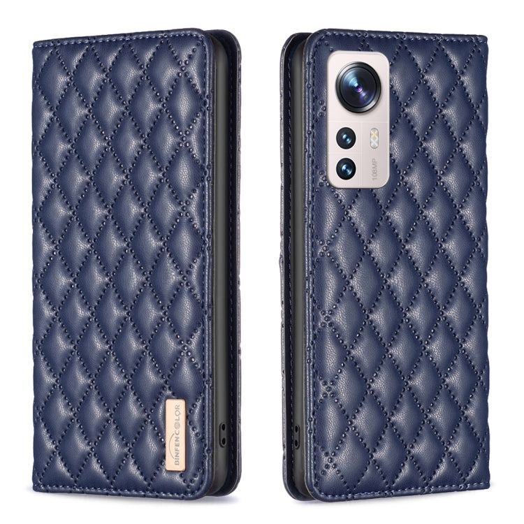 Custodia per telefono a conchiglia in pelle magnetica Diamond Lattice, For Xiaomi 12 Lite, For Xiaomi 12 Pro, For Xiaomi 12T / 12T Pro / Redmi K50 Ultra, For Xiaomi 12