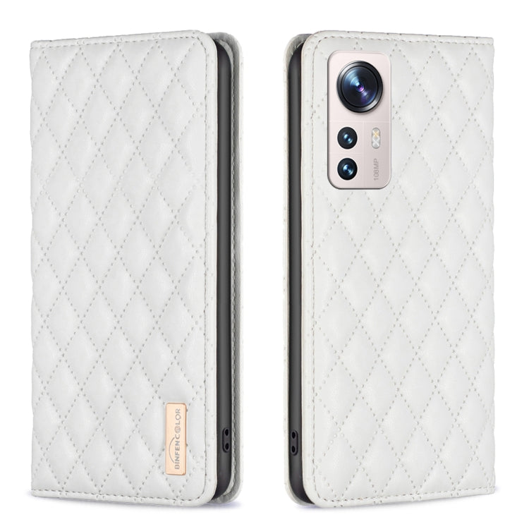 Custodia per telefono a conchiglia in pelle magnetica Diamond Lattice, For Xiaomi 12 Lite, For Xiaomi 12 Pro, For Xiaomi 12T / 12T Pro / Redmi K50 Ultra, For Xiaomi 12