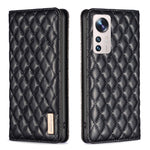 Custodia per telefono a conchiglia in pelle magnetica Diamond Lattice, For Xiaomi 12 Lite, For Xiaomi 12 Pro, For Xiaomi 12T / 12T Pro / Redmi K50 Ultra, For Xiaomi 12