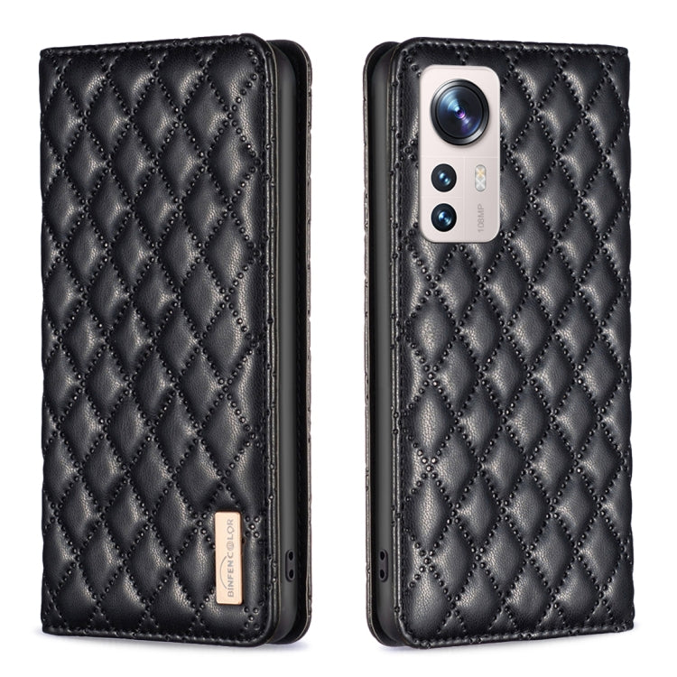 Custodia per telefono a conchiglia in pelle magnetica Diamond Lattice, For Xiaomi 12 Lite, For Xiaomi 12 Pro, For Xiaomi 12T / 12T Pro / Redmi K50 Ultra, For Xiaomi 12