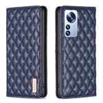 Custodia per telefono a conchiglia in pelle magnetica Diamond Lattice, For Xiaomi 12 Lite, For Xiaomi 12 Pro, For Xiaomi 12T / 12T Pro / Redmi K50 Ultra, For Xiaomi 12