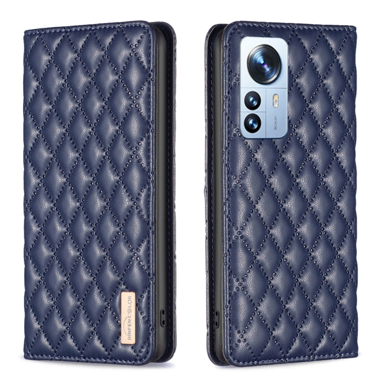 Custodia per telefono a conchiglia in pelle magnetica Diamond Lattice, For Xiaomi 12 Lite, For Xiaomi 12 Pro, For Xiaomi 12T / 12T Pro / Redmi K50 Ultra, For Xiaomi 12