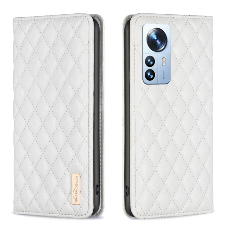 Custodia per telefono a conchiglia in pelle magnetica Diamond Lattice, For Xiaomi 12 Lite, For Xiaomi 12 Pro, For Xiaomi 12T / 12T Pro / Redmi K50 Ultra, For Xiaomi 12
