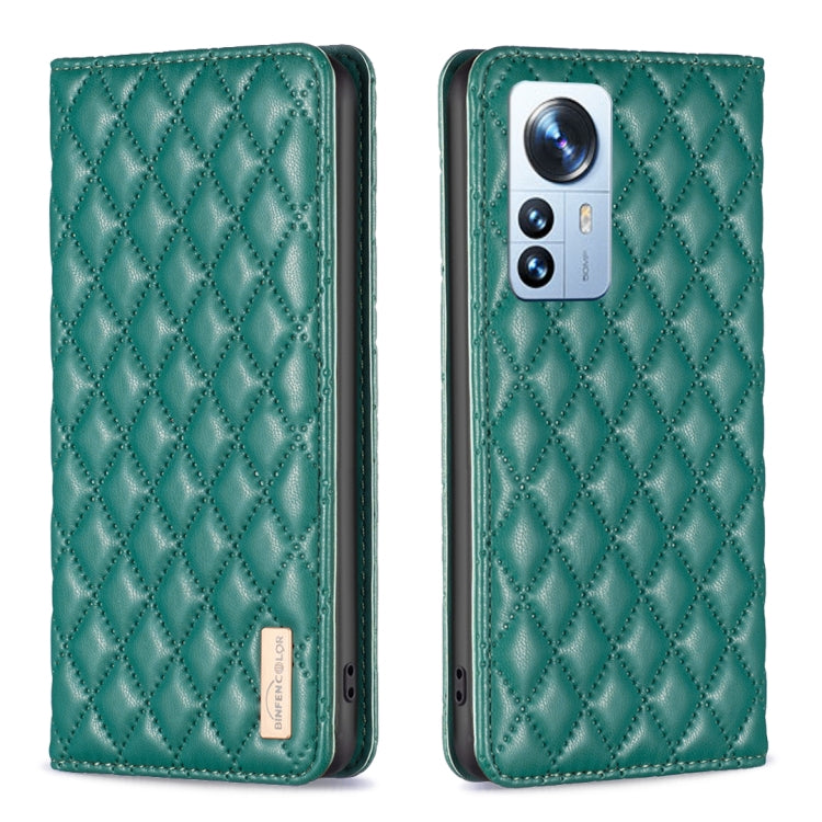 Custodia per telefono a conchiglia in pelle magnetica Diamond Lattice, For Xiaomi 12 Lite, For Xiaomi 12 Pro, For Xiaomi 12T / 12T Pro / Redmi K50 Ultra, For Xiaomi 12