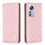Custodia per telefono a conchiglia in pelle magnetica Diamond Lattice, For Xiaomi 12 Lite, For Xiaomi 12 Pro, For Xiaomi 12T / 12T Pro / Redmi K50 Ultra, For Xiaomi 12