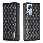 Custodia per telefono a conchiglia in pelle magnetica Diamond Lattice, For Xiaomi 12 Lite, For Xiaomi 12 Pro, For Xiaomi 12T / 12T Pro / Redmi K50 Ultra, For Xiaomi 12