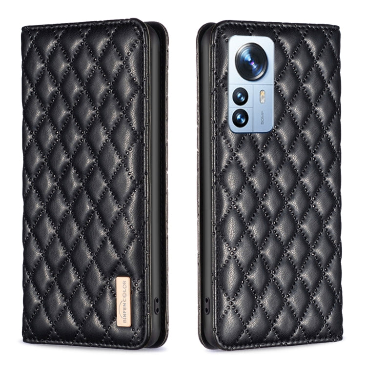 Custodia per telefono a conchiglia in pelle magnetica Diamond Lattice, For Xiaomi 12 Lite, For Xiaomi 12 Pro, For Xiaomi 12T / 12T Pro / Redmi K50 Ultra, For Xiaomi 12