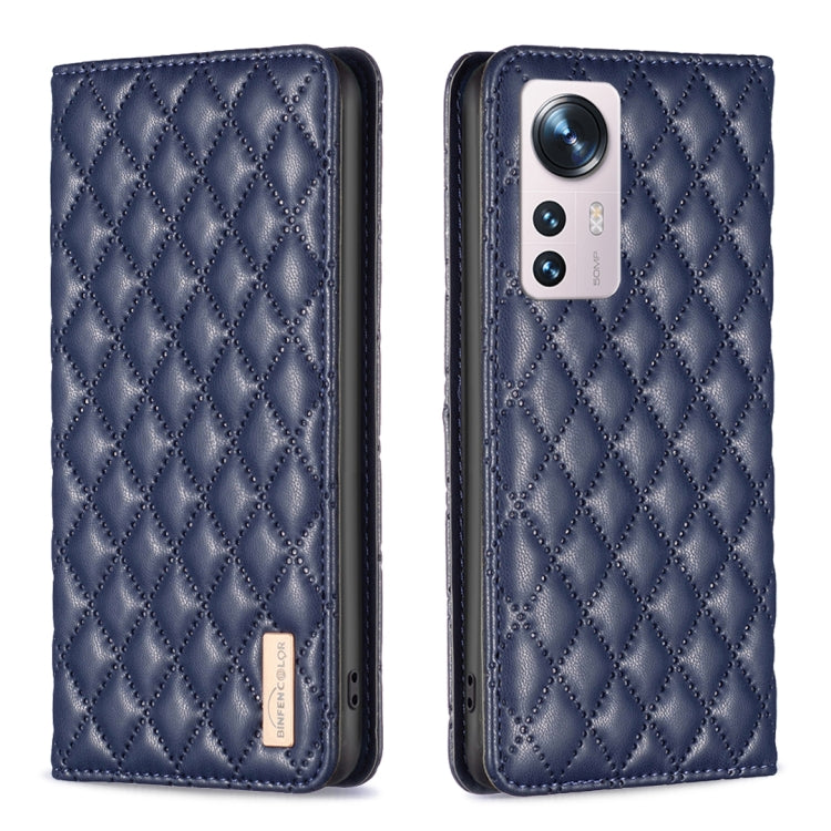 Custodia per telefono a conchiglia in pelle magnetica Diamond Lattice, For Xiaomi 12 Lite, For Xiaomi 12 Pro, For Xiaomi 12T / 12T Pro / Redmi K50 Ultra, For Xiaomi 12