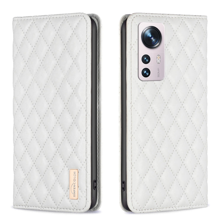 Custodia per telefono a conchiglia in pelle magnetica Diamond Lattice, For Xiaomi 12 Lite, For Xiaomi 12 Pro, For Xiaomi 12T / 12T Pro / Redmi K50 Ultra, For Xiaomi 12