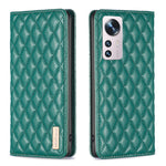 Custodia per telefono a conchiglia in pelle magnetica Diamond Lattice, For Xiaomi 12 Lite, For Xiaomi 12 Pro, For Xiaomi 12T / 12T Pro / Redmi K50 Ultra, For Xiaomi 12