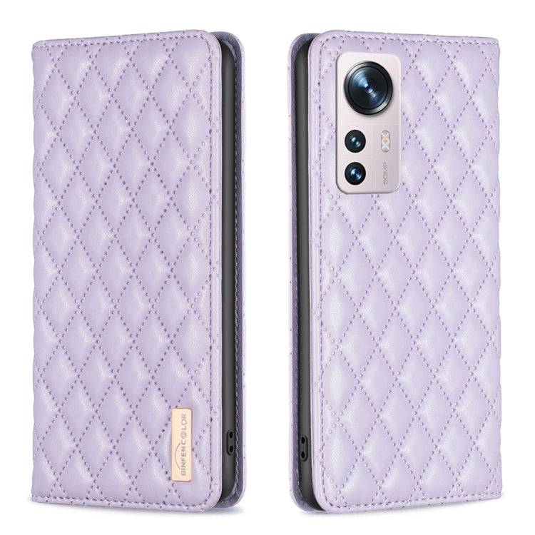 Custodia per telefono a conchiglia in pelle magnetica Diamond Lattice, For Xiaomi 12 Lite, For Xiaomi 12 Pro, For Xiaomi 12T / 12T Pro / Redmi K50 Ultra, For Xiaomi 12