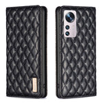 Custodia per telefono a conchiglia in pelle magnetica Diamond Lattice, For Xiaomi 12 Lite, For Xiaomi 12 Pro, For Xiaomi 12T / 12T Pro / Redmi K50 Ultra, For Xiaomi 12