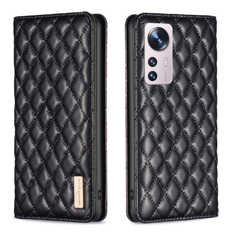Custodia per telefono a conchiglia in pelle magnetica Diamond Lattice, For Xiaomi 12 Lite, For Xiaomi 12 Pro, For Xiaomi 12T / 12T Pro / Redmi K50 Ultra, For Xiaomi 12