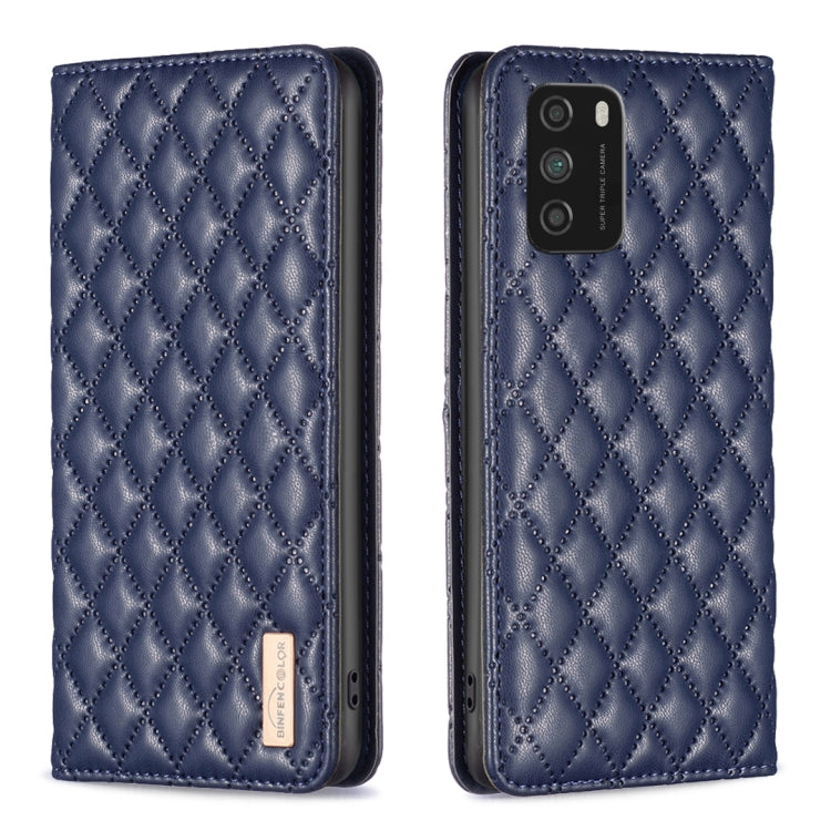 Custodia per telefono a conchiglia in pelle magnetica Diamond Lattice, For Xiaomi Poco M3, For Xiaomi Poco M3 Pro, For Xiaomi Poco X3 / X3 NFC