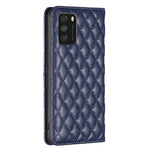 Custodia per telefono a conchiglia in pelle magnetica Diamond Lattice, For Xiaomi Poco M3, For Xiaomi Poco M3 Pro, For Xiaomi Poco X3 / X3 NFC